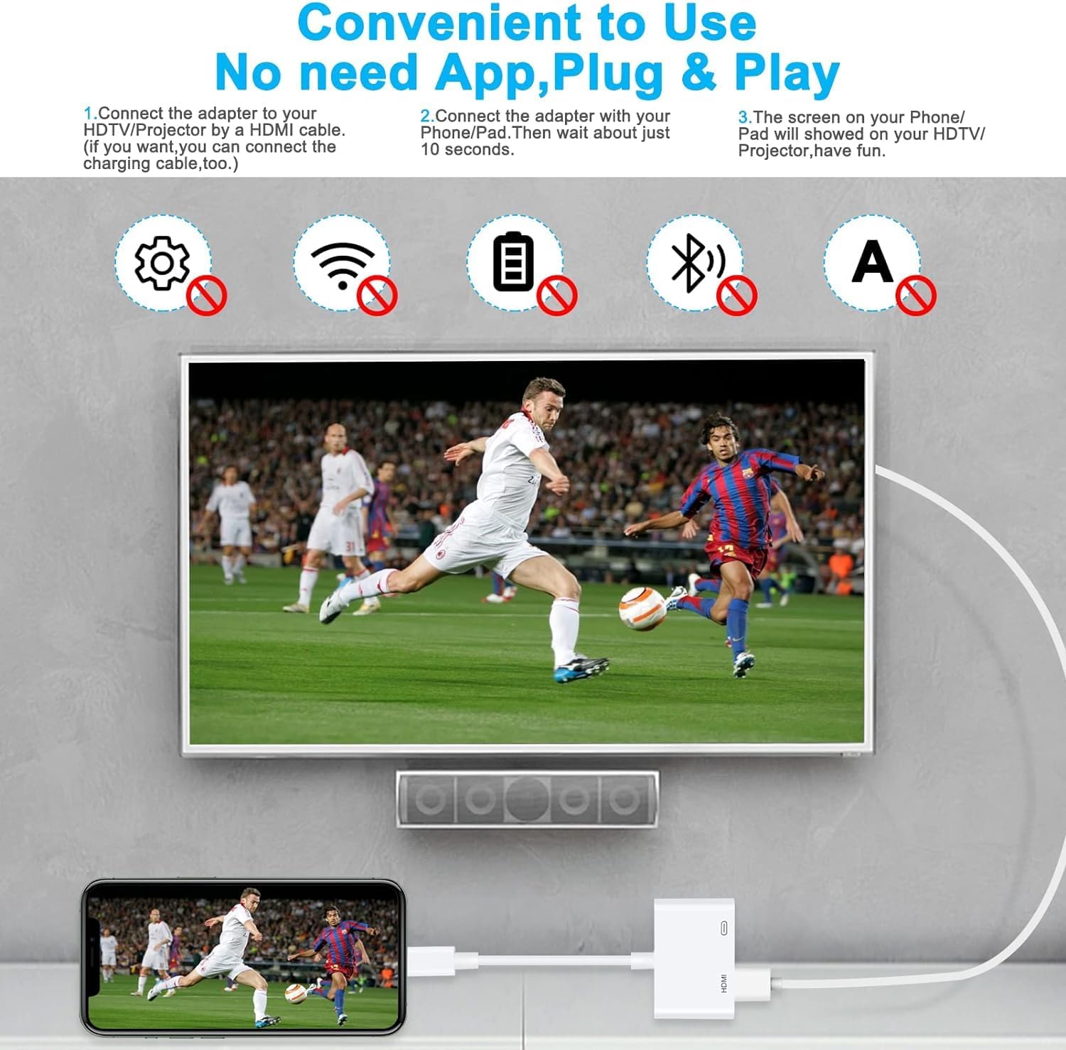 محول Lightning Digital بمنفذ Lightning الي HDMI من Apple | أبيض محول Lightning Digital بمنفذ Lightning الي HDMI من Apple | أبيض